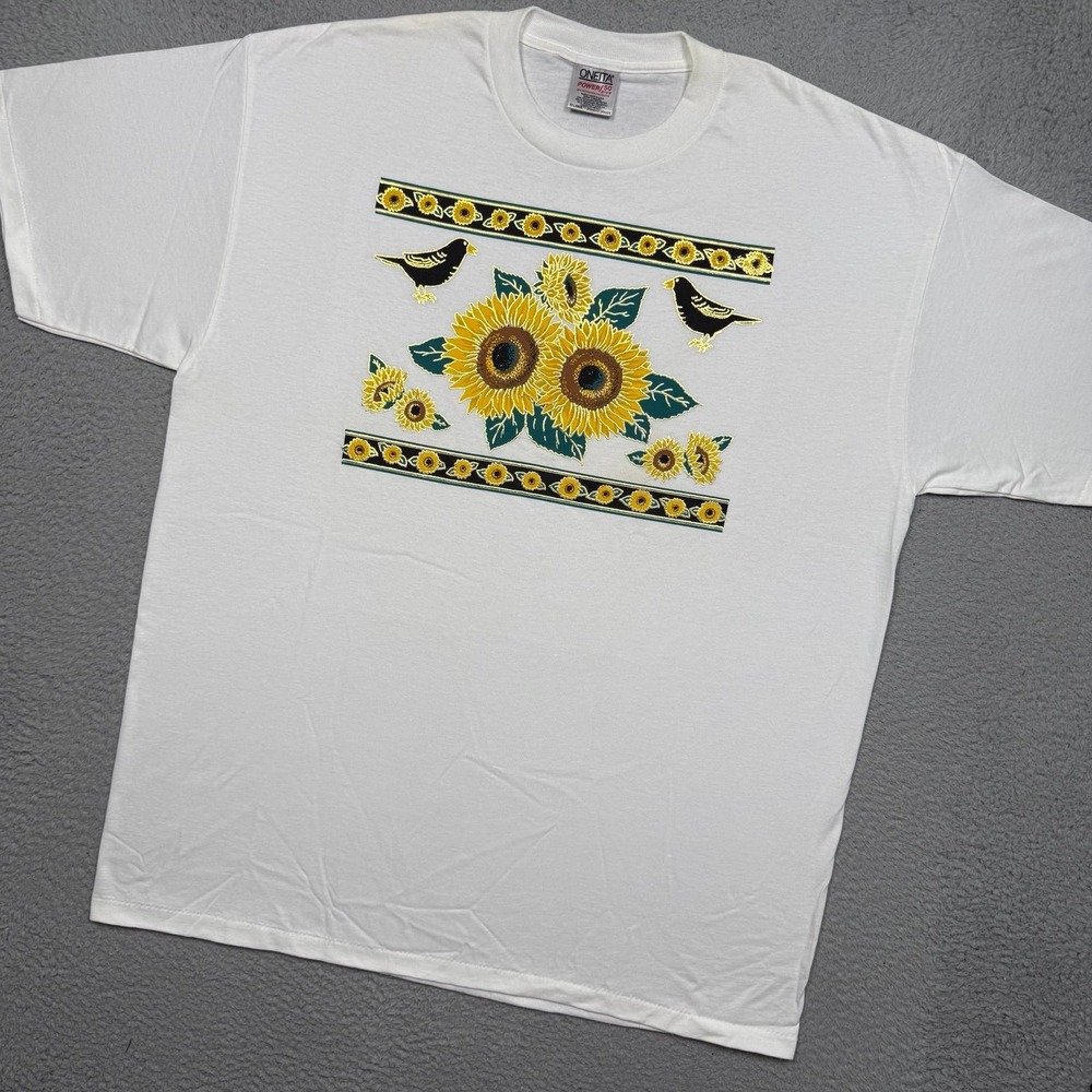 Vintage 90s SunFlower Birds T-shirt
